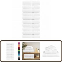 Serviettes de bain de qualité supérieure solund 10 pcs blanc - Serviettes De Bain - Serviettes Éponge - Serviettes Blanches - Serviettes Moelleuses