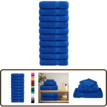 Serviettes de bain de qualité supérieure solund 10 pcs bleu - Serviettes De Bain - Serviettes Éponge - Serviettes Douces - Serviettes Bleues