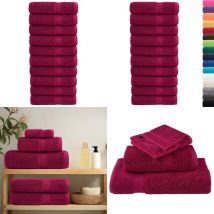 Serviettes de bain de qualité supérieure solund 10 pcs bordeaux - Serviettes De Bain - Serviettes Rouges - Serviettes Coton - Serviettes Moelleuses
