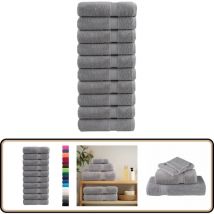 Serviettes de bain de qualité supérieure solund 10 pcs gris - Serviettes De Bain - Serviettes Grises - Serviettes De Toilette - Serviettes Moelleuses