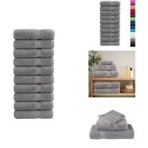 Serviettes de bain de qualité supérieure solund 10 pcs gris - Serviettes De Bain - Serviettes Grises - Serviettes De Toilette - Serviettes Moelleuses