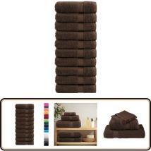 Serviettes de bain de qualité supérieure solund 10 pcs marron - Serviettes De Bain - Serviettes Éponge - Serviettes Moelleuses - Serviettes Douces