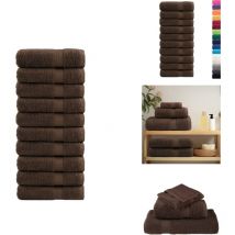 Serviettes de bain de qualité supérieure solund 10 pcs marron - Serviettes De Bain - Serviettes Éponge - Serviettes Moelleuses - Serviettes Douces