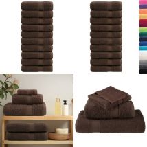 Serviettes de bain de qualité supérieure SOLUND 10 pcs marron - Serviettes De Bain - Serviettes Éponge - Serviettes Moelleuses - Serviettes Douces