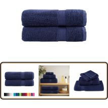 Serviettes de bain de qualité supérieure solund 2 pcs 600g/m² - Serviettes De Bain - Serviettes Éponge - Serviettes Douces - Serviettes Bleues