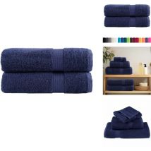 Serviettes de bain de qualité supérieure solund 2 pcs 600g/m² - Serviettes De Bain - Serviettes Éponge - Serviettes Douces - Serviettes Bleues