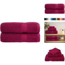 Serviettes de bain de qualité supérieure SOLUND 2 pcs bordeaux - Serviettes De Bain - Serviettes Rouges - Serviettes Coton - Serviettes Douces