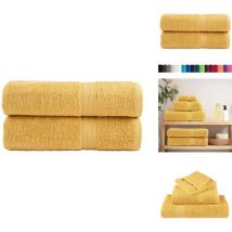 Serviettes de bain de qualité supérieure solund 2 pcs doré - Serviettes De Bain - Serviettes Dorées - Serviettes De Salle De Bain - Serviettes