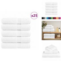 Serviettes de bain de qualité supérieure solund 25 pcs blanc - Serviettes De Bain - Serviettes Blanches - Serviettes Coton - Serviettes Douces