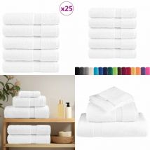 Serviettes de bain de qualité supérieure solund 25 pcs blanc - Serviettes De Bain - Serviettes Blanches - Serviettes Coton - Serviettes Douces