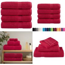 Serviettes de bain de qualité supérieure solund 4 pcs 600g/m² - Serviettes De Bain - Serviettes Rouges - Serviettes Coton - Serviettes Douces