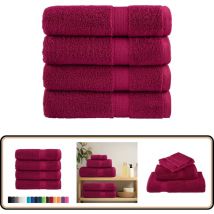 Serviettes de bain de qualité supérieure solund 4 pcs bordeaux - Serviettes De Bain - Serviettes Rouges - Serviettes De Salle De Bain - Serviettes