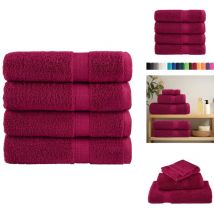 Serviettes de bain de qualité supérieure solund 4 pcs bordeaux - Serviettes De Bain - Serviettes Rouges - Serviettes De Salle De Bain - Serviettes