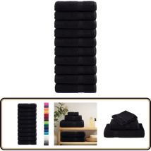 Serviettes de douche de qualité supérieure solund 10 pcs noir - Serviettes De Bain - Serviettes De Toilette - Serviettes Noires - Serviettes En Coton