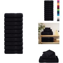 Serviettes de douche de qualité supérieure solund 10 pcs noir - Serviettes De Bain - Serviettes De Toilette - Serviettes Noires - Serviettes En Coton