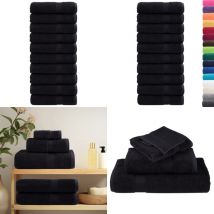 Serviettes de douche de qualité supérieure solund 10 pcs noir - Serviettes De Bain - Serviettes De Toilette - Serviettes Noires - Serviettes En Coton