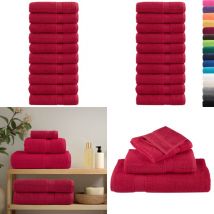 Serviettes de douche de qualité supérieure solund 10 pcs rouge - Serviettes De Bain - Serviettes Rouges - Serviettes De Toilette - Serviettes Douces
