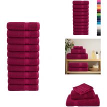 Serviettes de douche de qualité supérieure solund 10 pcs - Serviettes De Bain - Serviettes Rouges - Serviettes De Toilette - Serviettes Douces