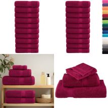 Serviettes de douche de qualité supérieure solund 10 pcs - Serviettes De Bain - Serviettes Rouges - Serviettes De Toilette - Serviettes Douces