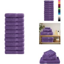 Serviettes de douche de qualité supérieure solund 10 pcs violet - Serviettes De Bain - Serviettes De Toilette - Serviettes Douces - Serviettes