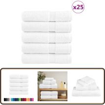 Serviettes de douche de qualité supérieure solund 25 pcs blanc - Serviettes De Bain - Serviettes De Toilette - Serviettes Blanches - Serviettes En