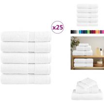 Serviettes de douche de qualité supérieure solund 25 pcs blanc - Serviettes De Bain - Serviettes De Toilette - Serviettes Blanches - Serviettes En
