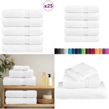 Serviettes de douche de qualité supérieure solund 25 pcs blanc - Serviettes De Bain - Serviettes De Toilette - Serviettes Blanches - Serviettes En