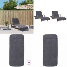Serviettes de plage 2 pcs anthracite 75x200 cm tissu 400 gsm - serviette de plage - serviettes de plage - Home & Living - Anthracite