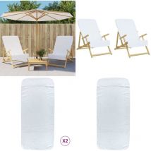 Serviettes de plage 2 pcs blanc 60x135 cm tissu 400 gsm - serviette de plage - serviettes de plage - Home & Living - Blanc