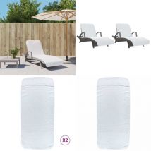 Serviettes de plage 2 pcs blanc 75x200 cm tissu 400 gsm - serviette de plage - serviettes de plage - Home & Living - Blanc