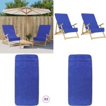 Vidaxl - Serviettes de plage 2 pcs bleu royal 60x135 cm tissu 400 gsm - serviette de plage - serviettes de plage - Home & Living - Bleu