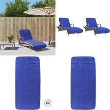 Serviettes de plage 2 pcs bleu royal 75x200 cm tissu 400 gsm - serviette de plage - serviettes de plage - Home & Living - Bleu