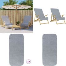 Serviettes de plage 2 pcs gris 60x135 cm tissu 400 gsm - serviette de plage - serviettes de plage - Home & Living - Gris