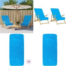 Serviettes de plage 2 pcs turquoise 60x135 cm tissu 400 gsm - serviette de plage - serviettes de plage - Home & Living - Turquoise