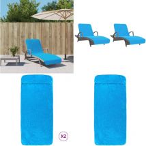 Serviettes de plage 2 pcs turquoise 75x200 cm tissu 400 gsm - serviette de plage - serviettes de plage - Home & Living - Turquoise