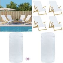 Serviettes de plage 4 pcs blanc 60x135 cm tissu 400 gsm - serviette de plage - serviettes de plage - Home & Living - Blanc