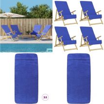 Serviettes de plage 4 pcs bleu royal 60x135 cm tissu 400 gsm - serviette de plage - serviettes de plage - Home & Living - Bleu