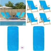Serviettes de plage 4 pcs turquoise 60x135 cm tissu 400 gsm - serviette de plage - serviettes de plage - Home & Living - Turquoise