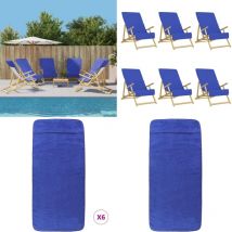 Serviettes de plage 6 pcs bleu royal 60x135 cm tissu 400 gsm - serviette de plage - serviettes de plage - Home & Living - Bleu