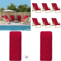 Serviettes de plage 6 pcs bordeaux 60x135 cm tissu 400 gsm - serviette de plage - serviettes de plage - Home & Living - Rouge