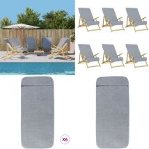 Serviettes de plage 6 pcs gris 60x135 cm tissu 400 gsm - serviette de plage - serviettes de plage - Home & Living - Gris