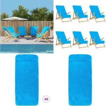 Serviettes de plage 6 pcs turquoise 60x135 cm tissu 400 gsm - serviette de plage - serviettes de plage - Home & Living - Turquoise