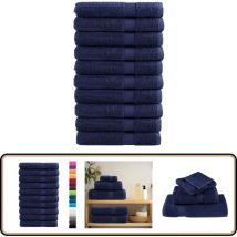 Serviettes de qualité supérieure solund 10 pcs bleu marine - Serviettes De Bain - Serviettes De Plage - Serviettes En Coton - Serviettes Douces