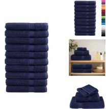 Vidaxl - Serviettes de qualité supérieure solund 10 pcs bleu marine - Serviettes De Bain - Serviettes De Plage - Serviettes En Coton - Serviettes