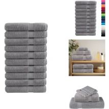 Serviettes de qualité supérieure solund 10 pcs gris 600 g/m² - Serviettes De Bain - Serviettes De Plage - Serviettes En Coton - Serviettes Grises