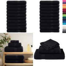 Serviettes de qualité supérieure solund 10 pcs noir 600 g/m² - Serviettes De Bain - Serviettes De Plage - Serviettes En Coton - Serviettes Noires