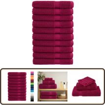 Serviettes de qualité supérieure solund 10pcs bordeaux 600 g/m² - Serviettes De Bain - Serviettes Rouges - Serviettes Coton - Serviettes Grandes