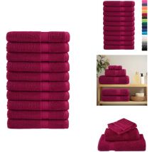 Serviettes de qualité supérieure solund 10pcs bordeaux 600 g/m² - Serviettes De Bain - Serviettes Rouges - Serviettes Coton - Serviettes Grandes