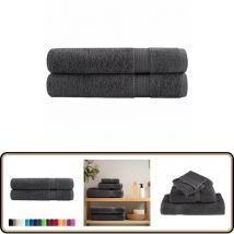 Serviettes de qualité supérieure solund 2 pcs anthracite - Serviettes De Bain - Serviettes De Plage - Serviettes En Coton - Serviettes Douces