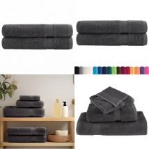 Serviettes de qualité supérieure solund 2 pcs anthracite - Serviettes De Bain - Serviettes De Plage - Serviettes En Coton - Serviettes Douces